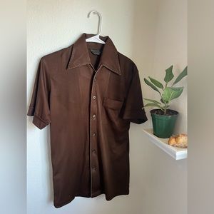 JC penney vintage towncraft polyester soul shirt short sleeve silk 1960s 1970s
